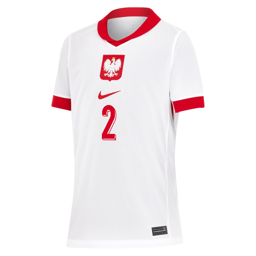 Matty Cash 2 Poland National Team 2024/25 Home YOUTH Jersey - White