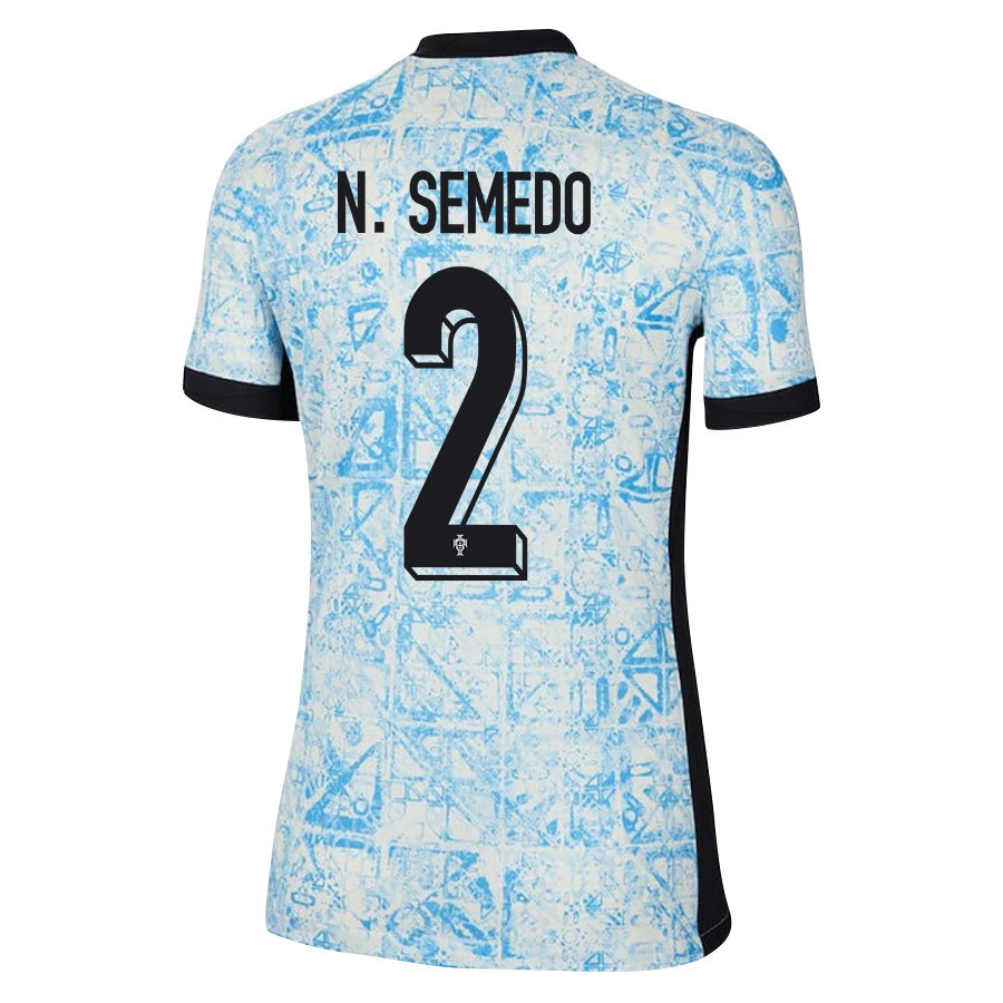Nélson Semedo 2 Portugal National Team 2024/25 Away WOMEN Jersey - Cream/Blue