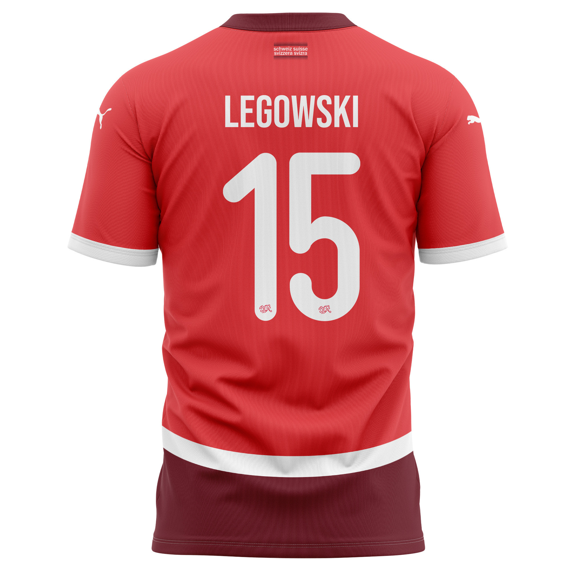 Djibril Sow 15 Switzerland National Team 2024/25 Home Kits AOP T-shirt - Red