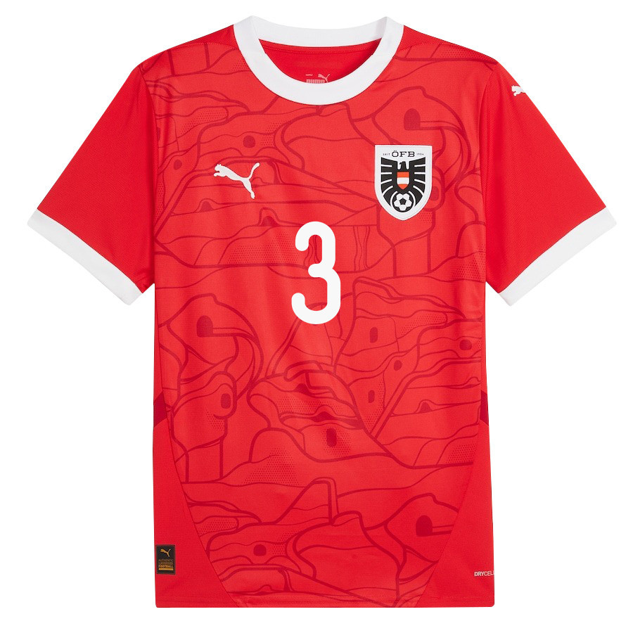 Guido Burgstaller 3 Austria National Team 2024/25 Home Men Jersey - Red