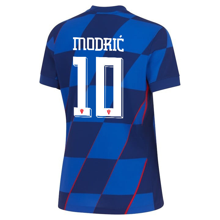Luka Modrić 10 Croatia National Team 2024 Away WOMEN Jersey - Blue