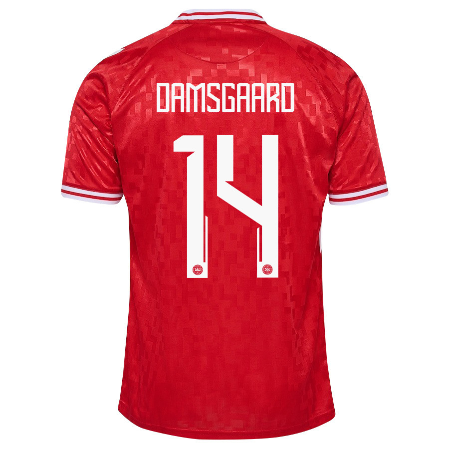 Mikkel Damsgaard 14 Denmark National Team 2024/25 Home Men Jersey - Red