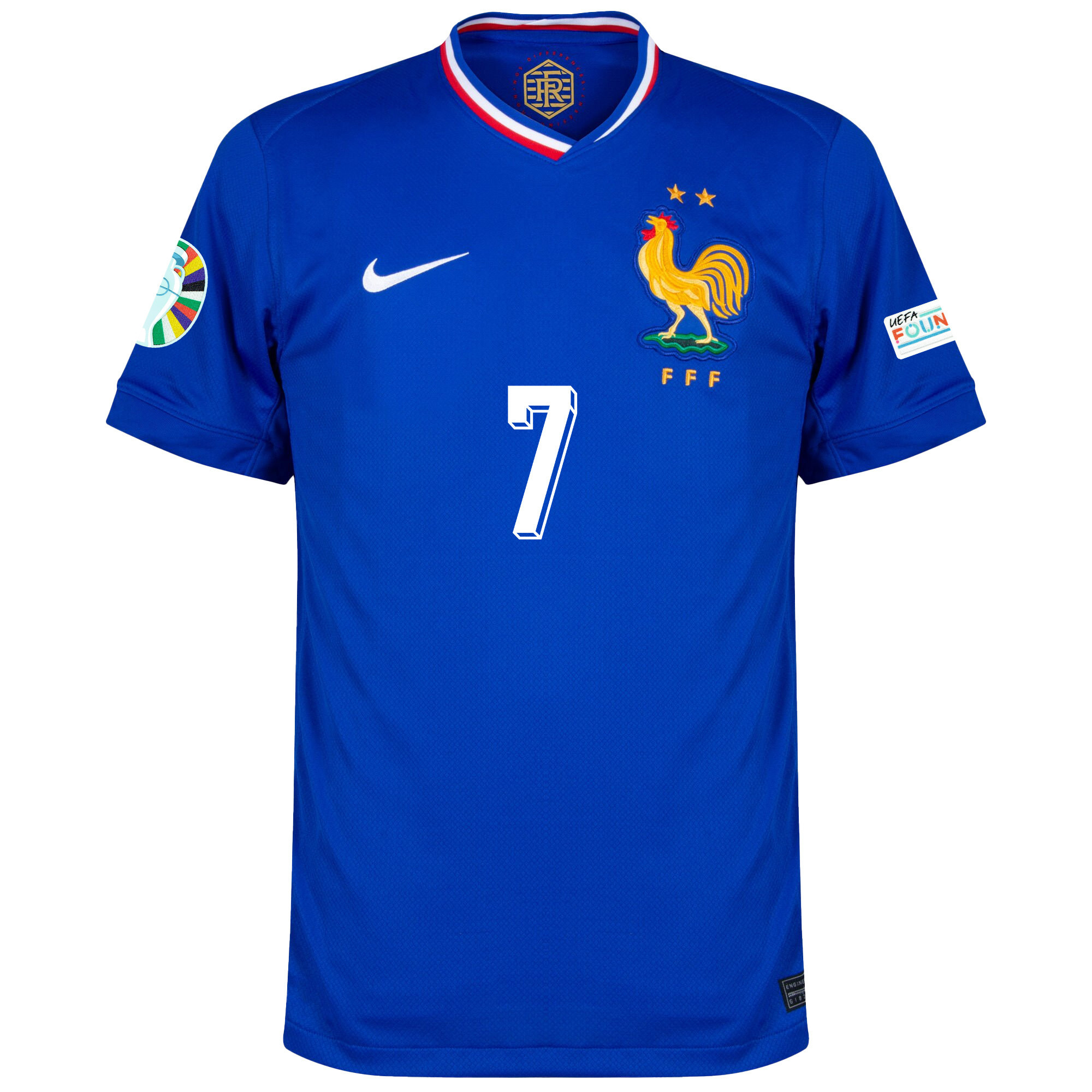 Antoine Griezmann 7 France National Team 2024/25 Home Jersey - Euro UEFA Patch - Men, Blue