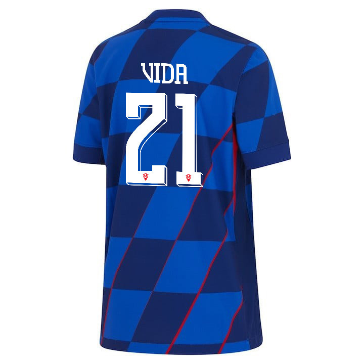 Domagoj Vida 21 Croatia National Team 2024 Away YOUTH Jersey - Blue