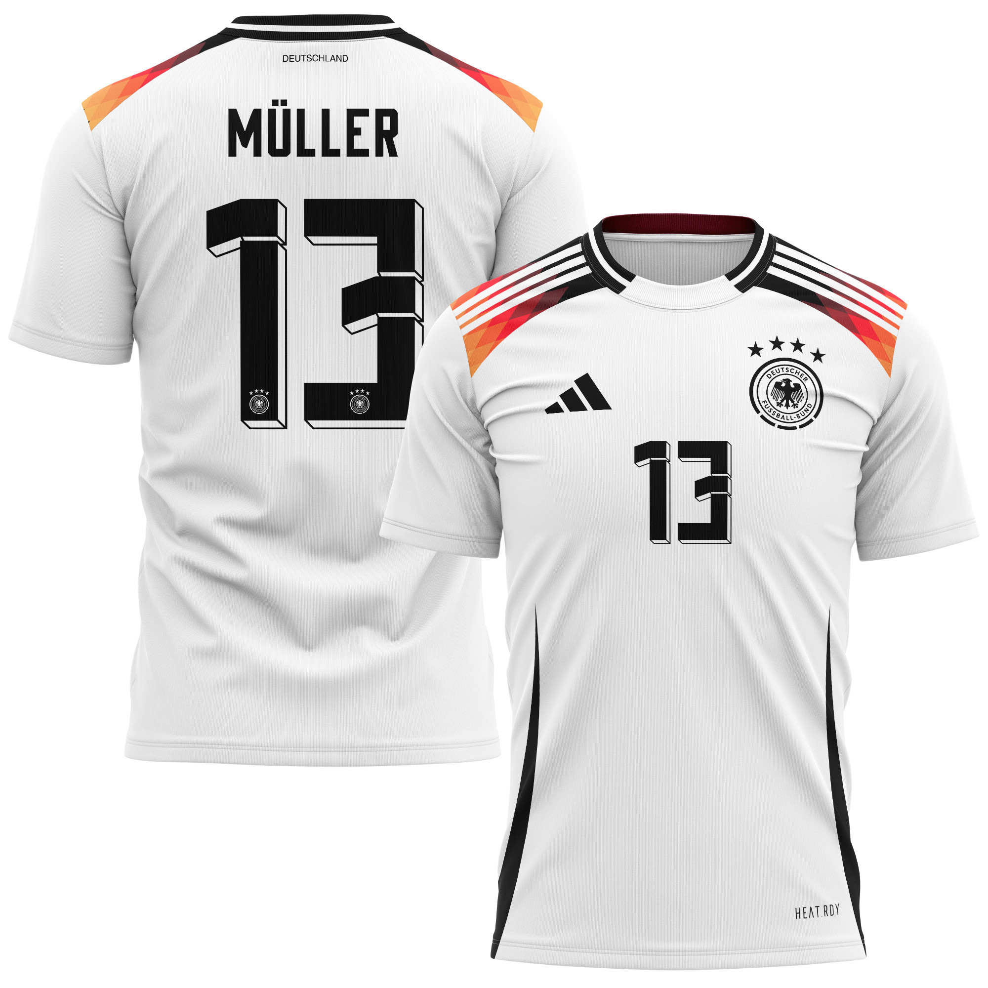 Thomas Müller 13 Germany National Team 2024 Home Kits AOP T-shirt - White