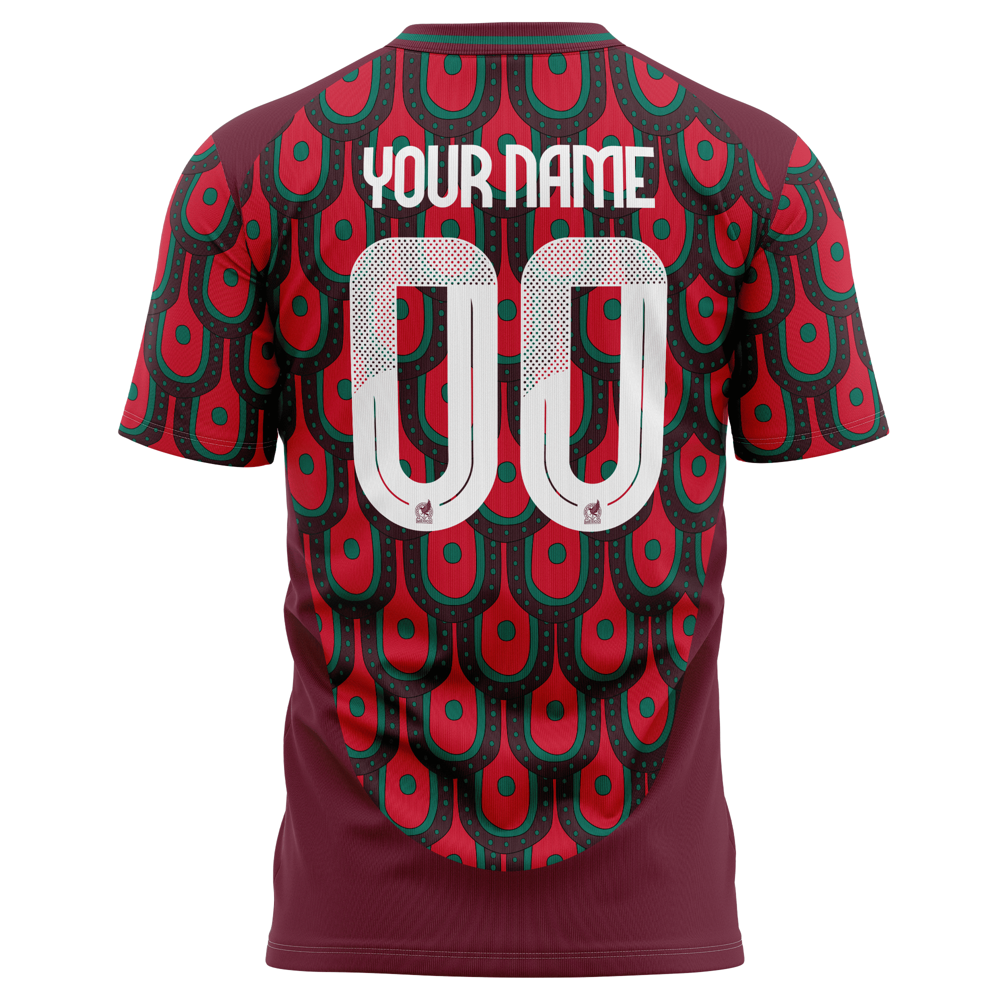 Mexico National Team 2024 Home Kits Custom AOP T-shirt - Burgundy
