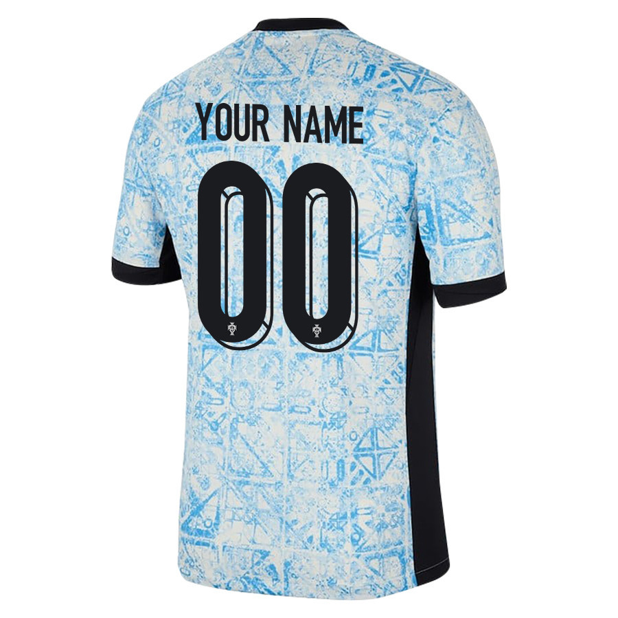Portugal National Team 2024/25 Custom Away Men Jersey - Cream/Blue
