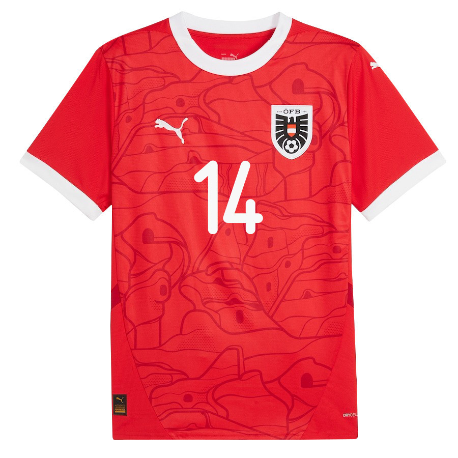 Samson Baidoo 14 Austria National Team 2024/25 Home Men Jersey - Red