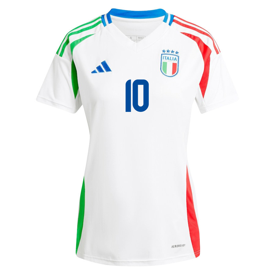 Lorenzo Pellegrini 10 Italy National Team 2024/25 Away Women Jersey - White