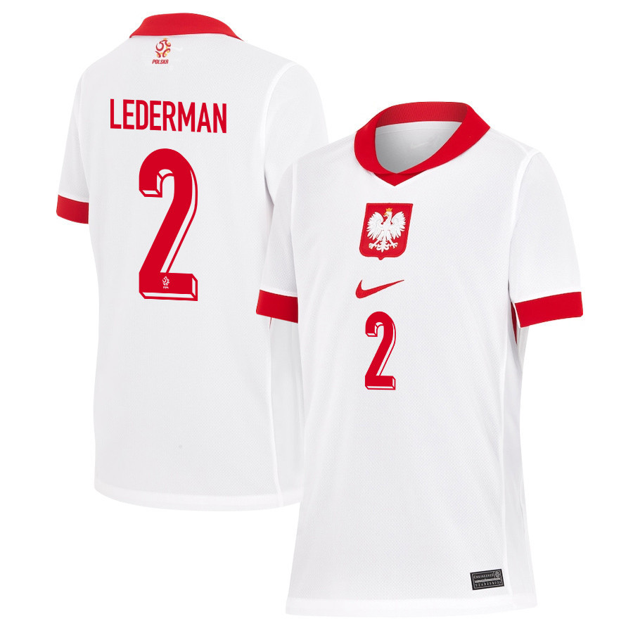 Ben Lederman 2 Poland National Team 2024/25 Home YOUTH Jersey - White
