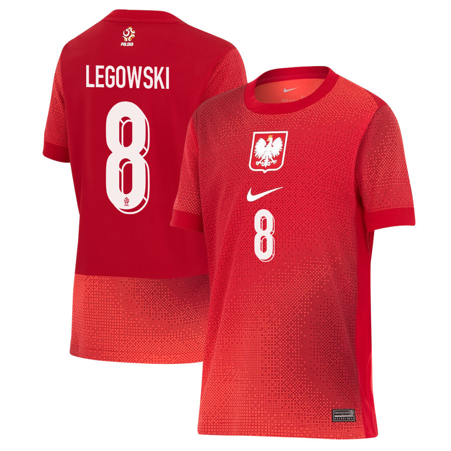 Mateusz Łęgowski 8 Poland National Team 2024/25 Away YOUTH Jersey - Red