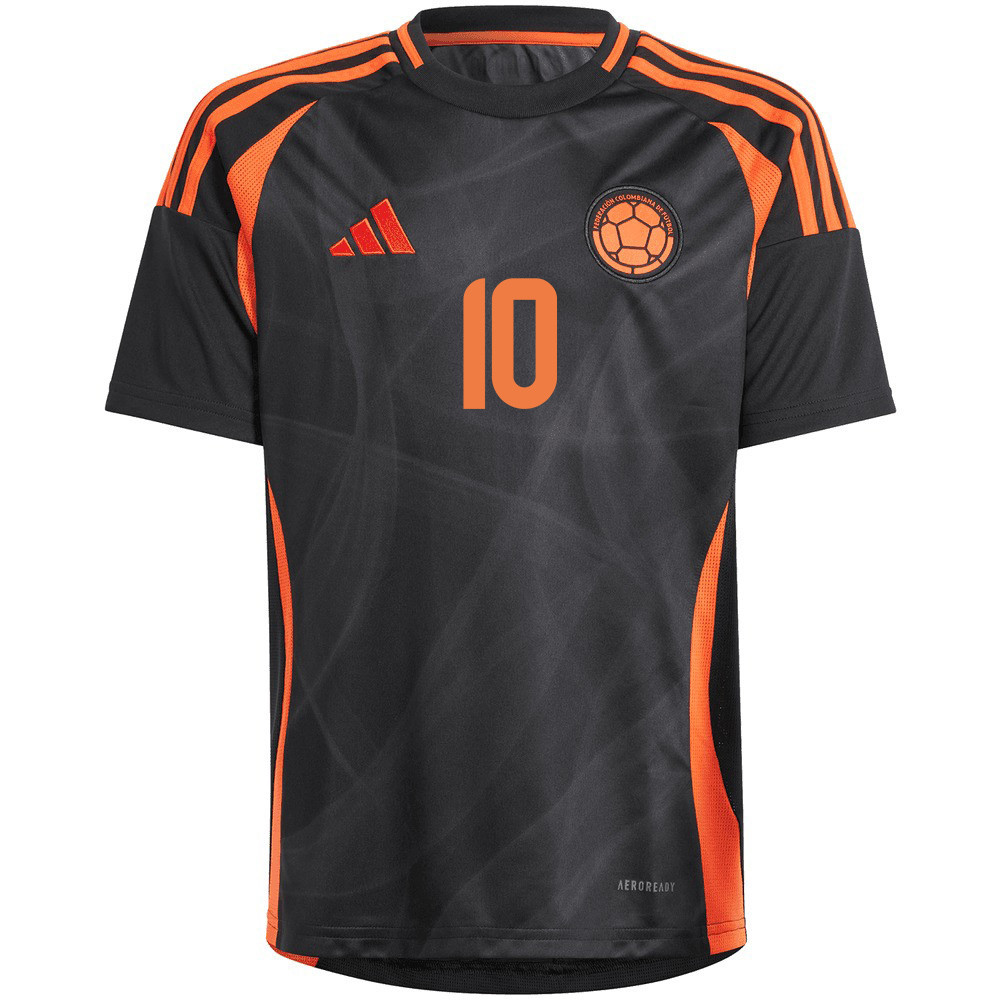 James Rodríguez 10 Colombia National Team 2024/25 Away YOUTH Jersey - Black