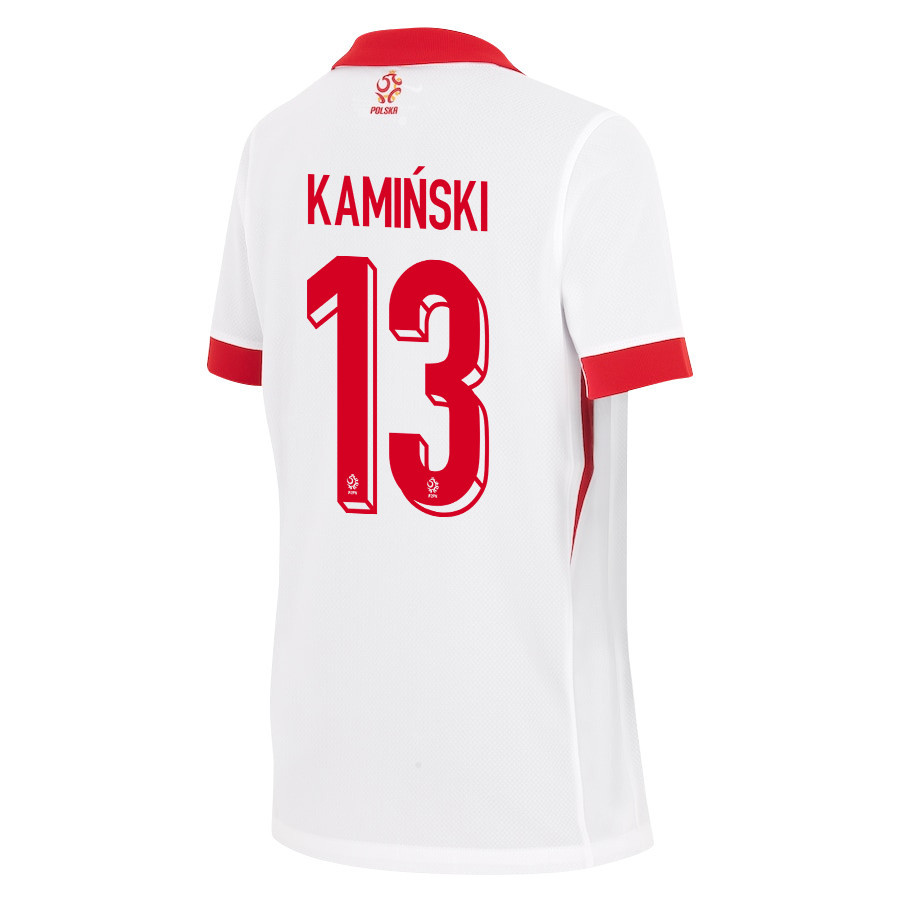 Jakub Kamiński 13 Poland National Team 2024/25 Home YOUTH Jersey - White