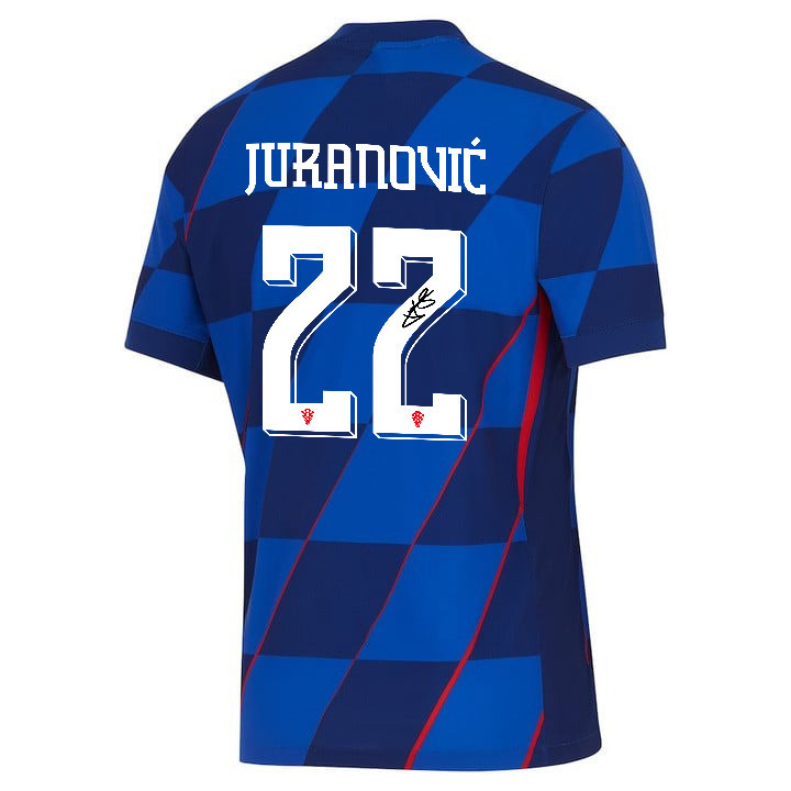Josip Juranović 22 Signed Croatia National Team 2024 Away Men Jersey Autographed - Navy