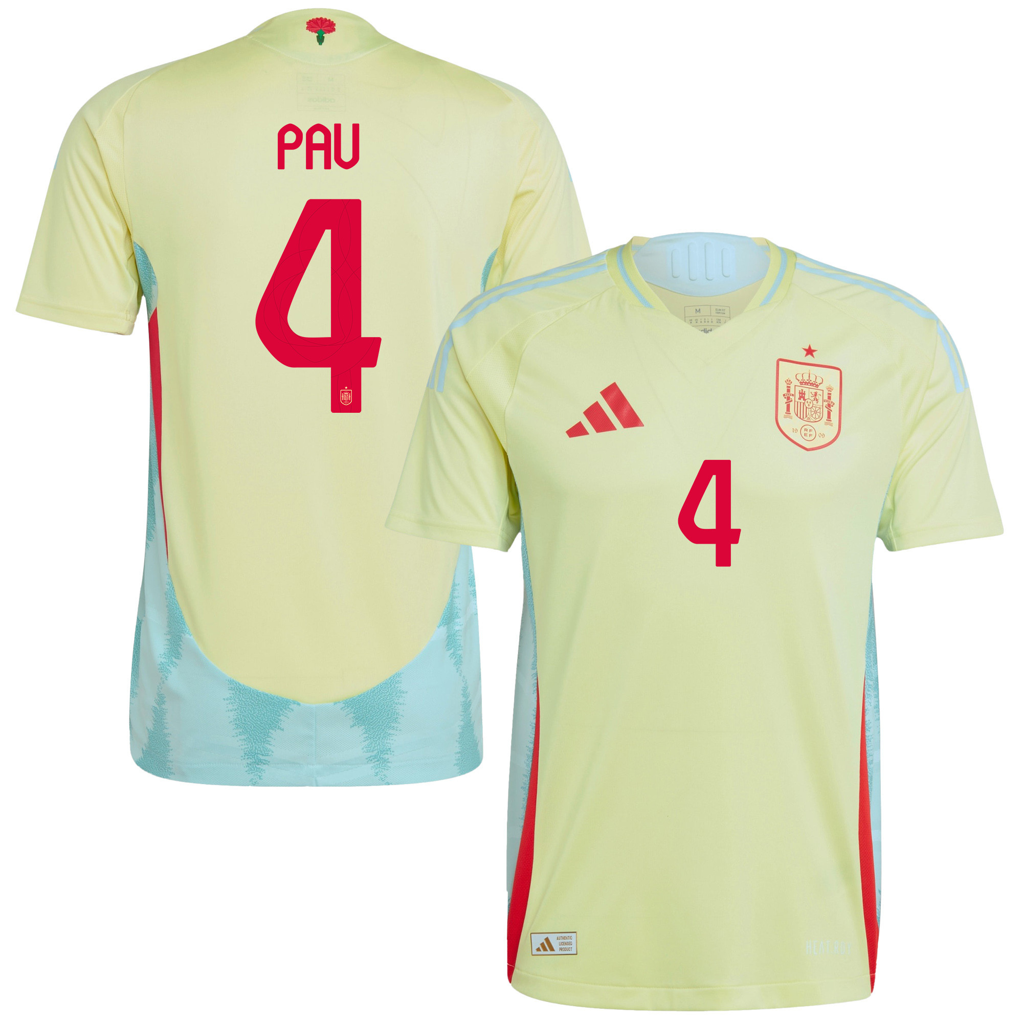 Pau Torres 4 Spain National Team 2024 Away Men Jersey - Yellow