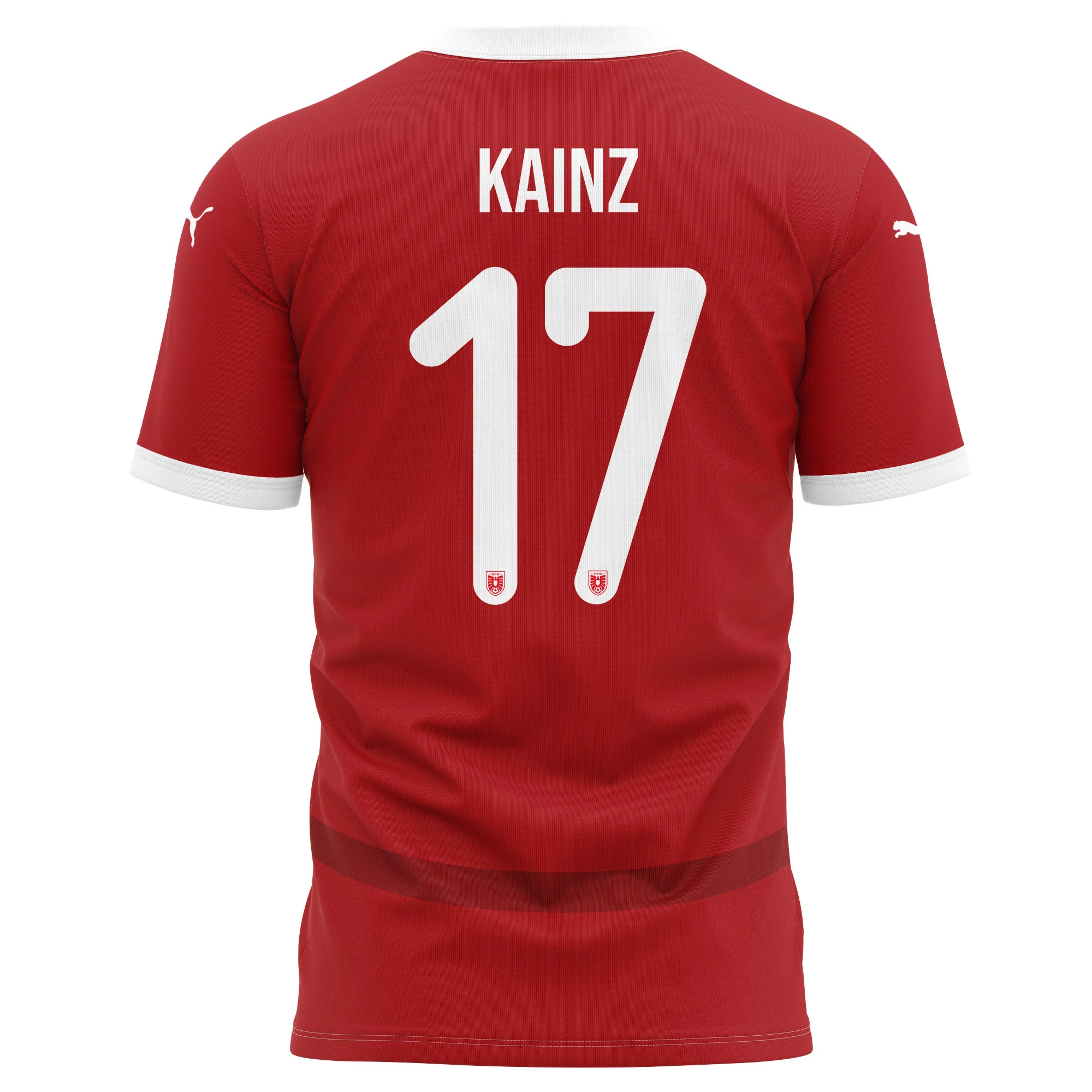 Florian Kainz 17 Austria National Team 2024/25 Home Kits AOP T-shirt - Red
