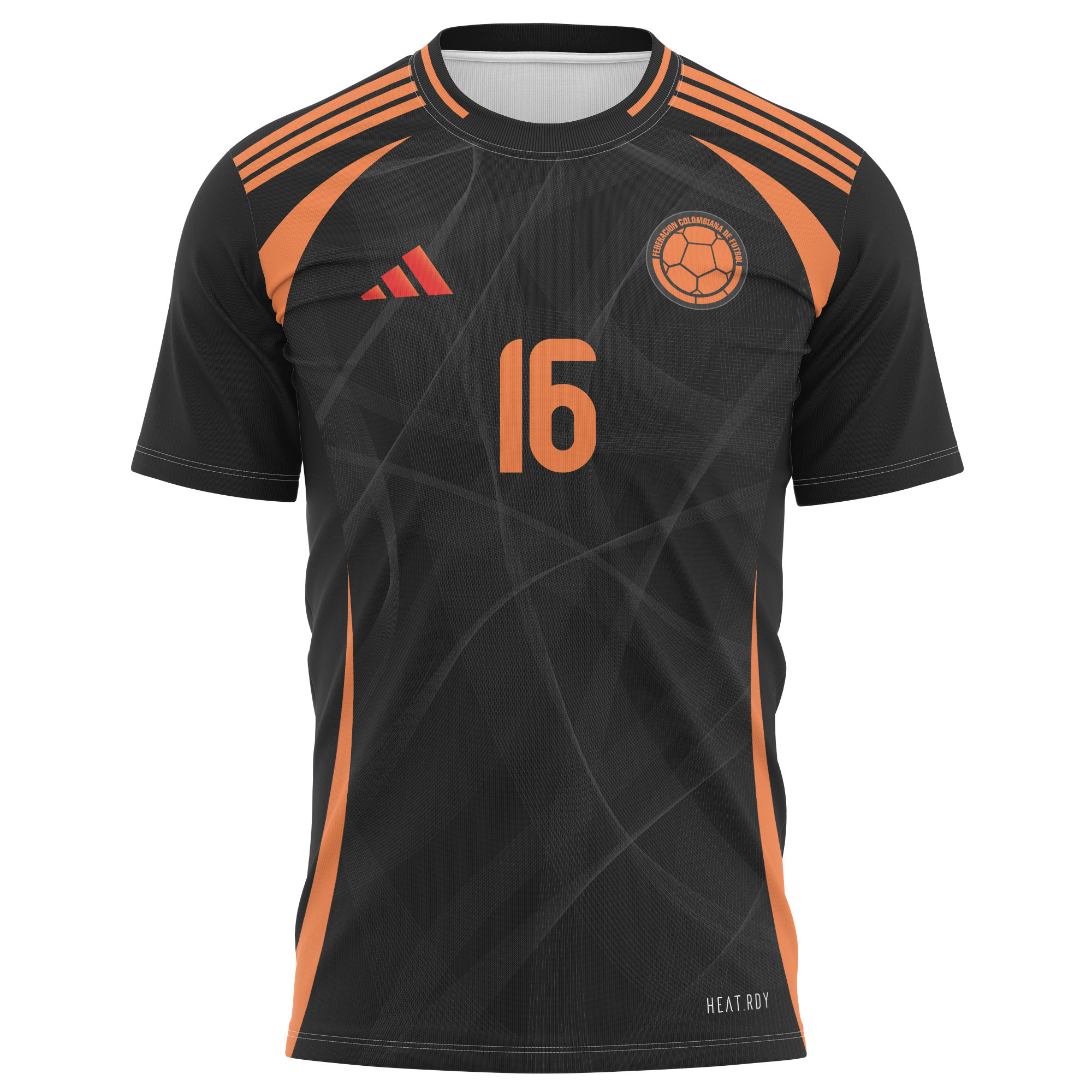 Jefferson Lerma 16 Colombia National Team 2024 Away Kits AOP T-shirt - Black