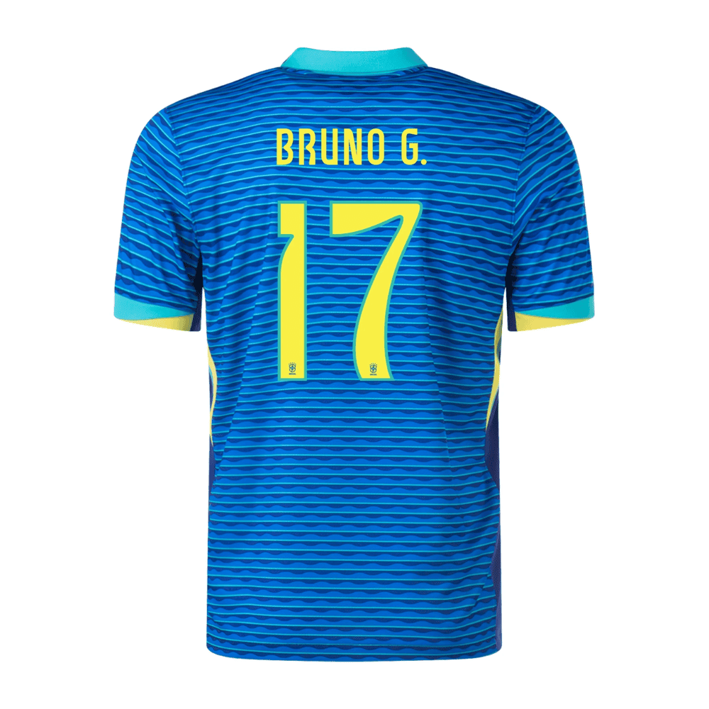 Bruno Guimarães 17 Brazil National Team 2024 Away Stadium Men Jersey - Blue