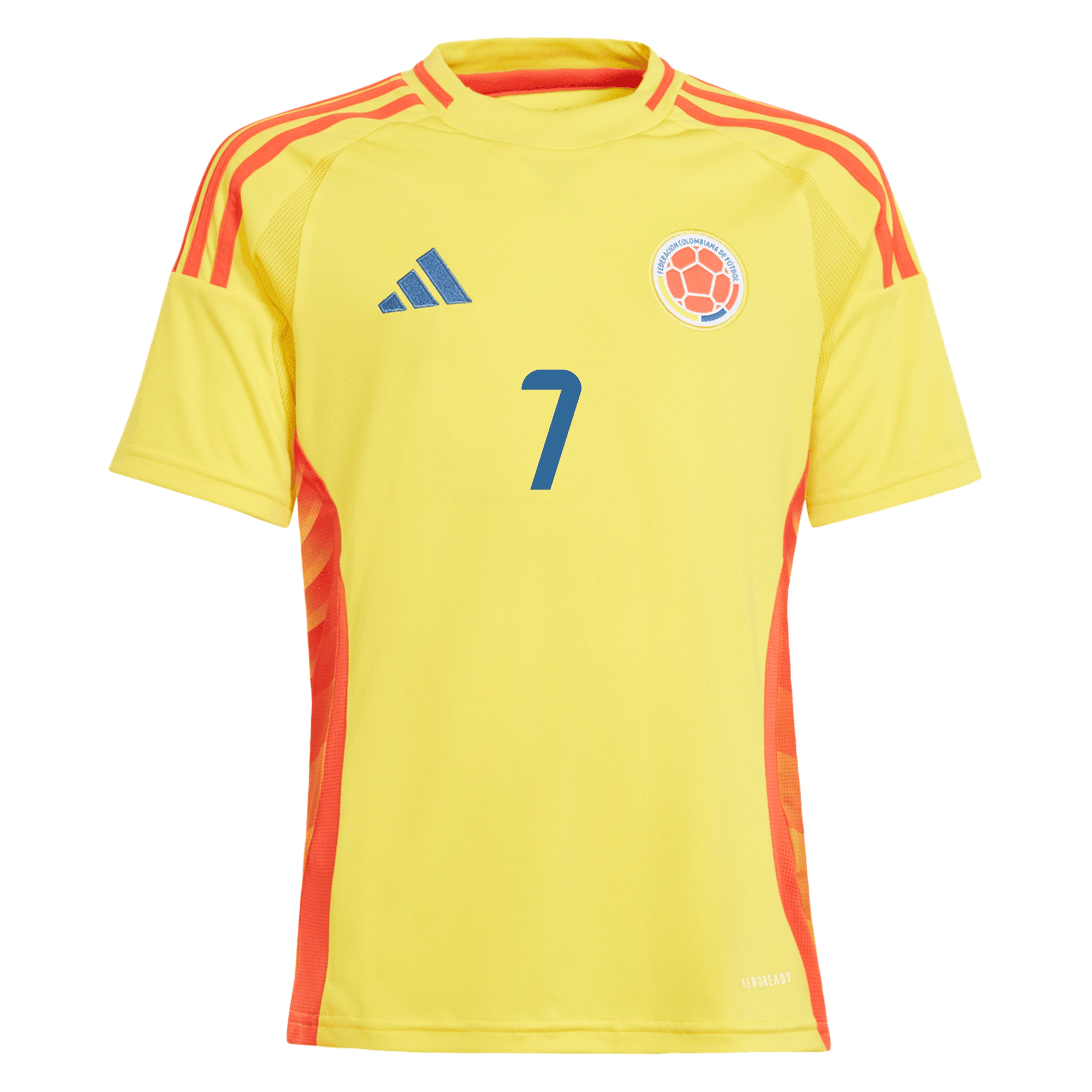 Luis Díaz 7 Colombia National Team 2024 Home YOUTH Jersey - Yellow