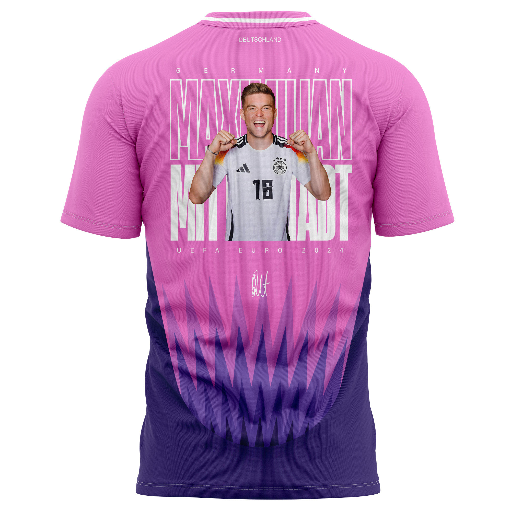 Maximilian Mittelstädt 18 Signed Young Talent Germany National Team 2024 Away Kits AOP T-shirt - Purple