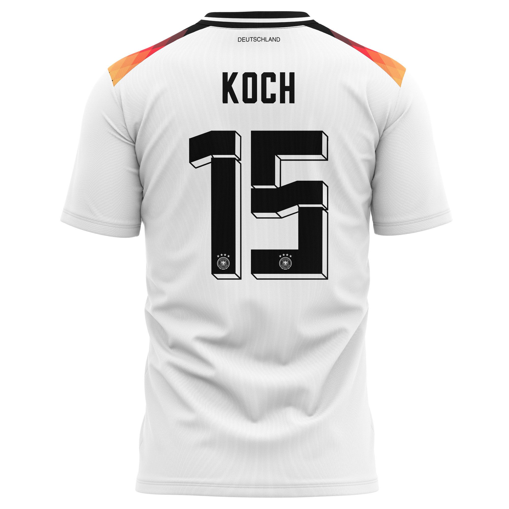 Robin Koch 15 Germany National Team 2024 Home Kits AOP T-shirt - White