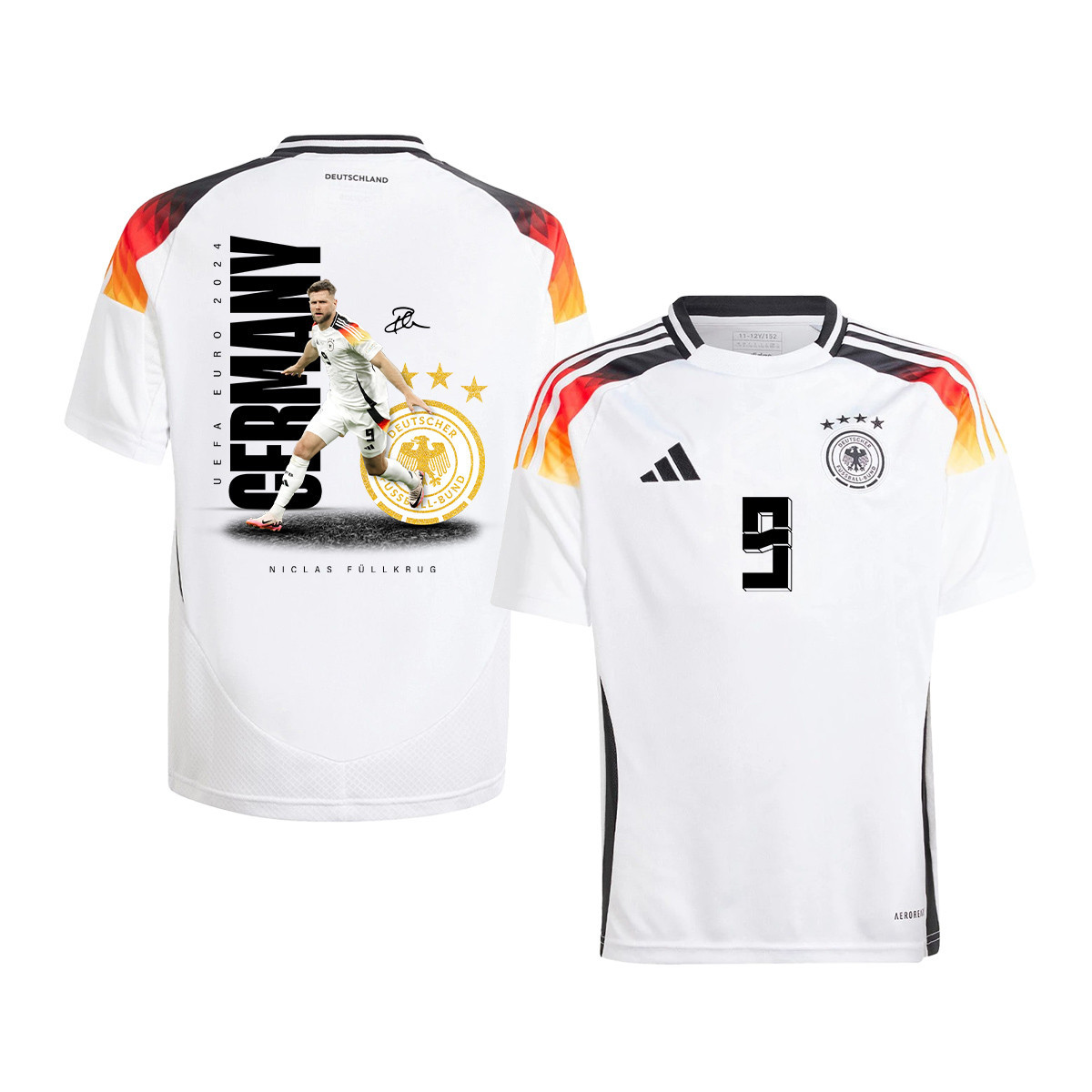 Niclas Füllkrug 9 Signed Game-changer Germany National Team 2024 Home YOUTH Jersey - White