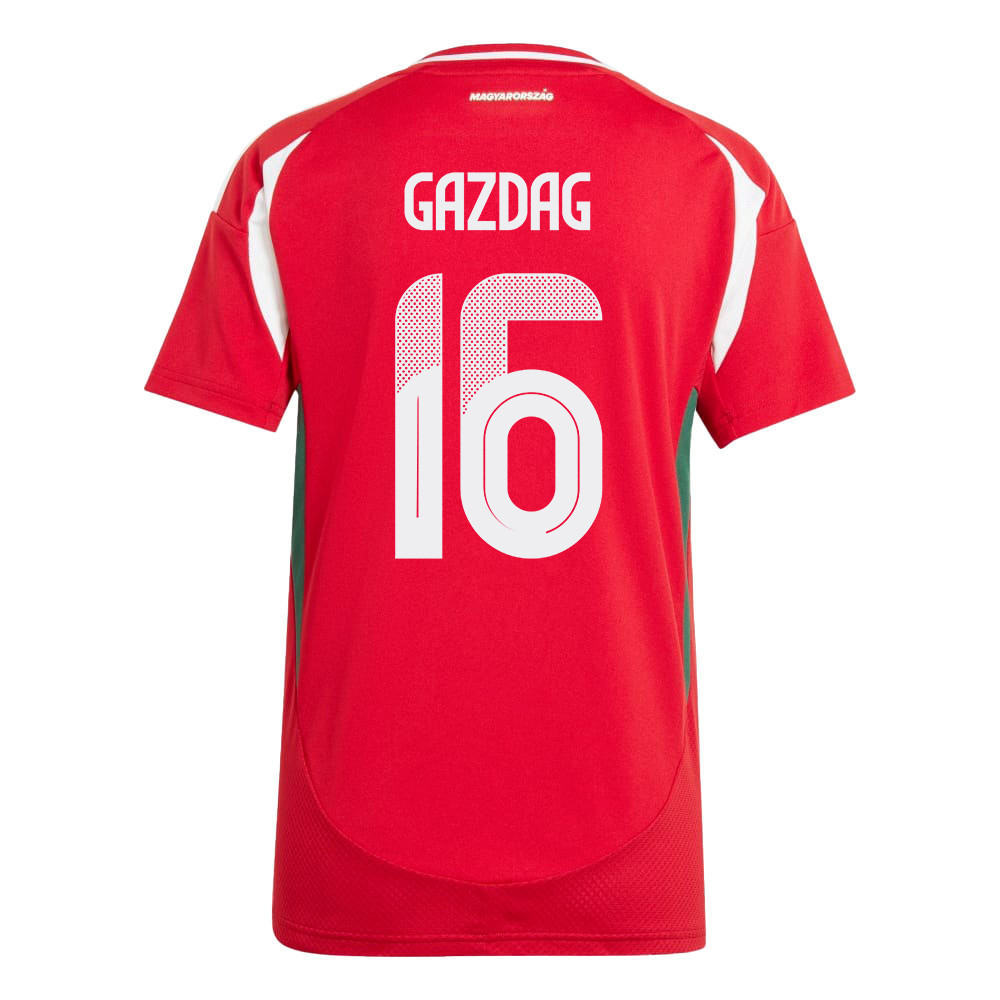 Dániel Gazdag 16 Hungary National Team 2024/25 Home WOMEN Jersey - Red