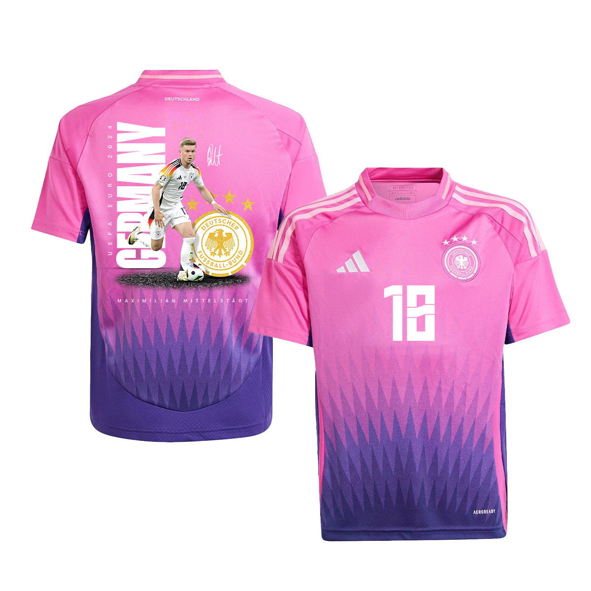 Maximilian Mittelstädt 18 Signed Game-changer Germany National Team 2024 Away YOUTH Jersey - Purple