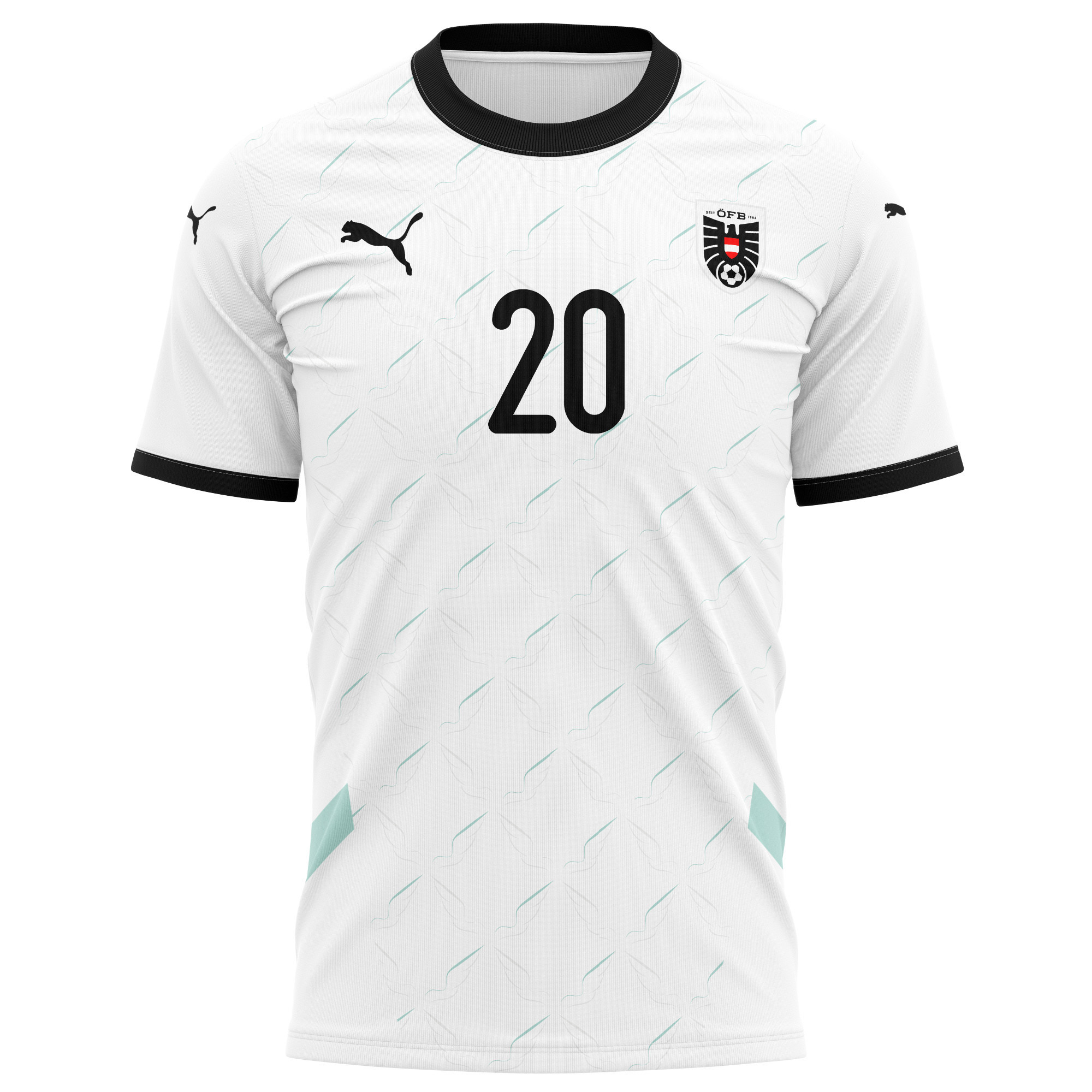 Konrad Laimer 20 Austria National Team 2024/25 Away Kits AOP T-shirt - White