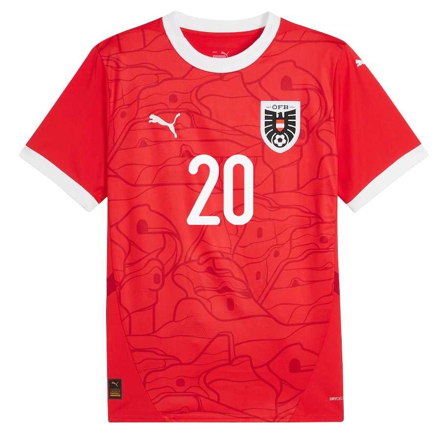 Konrad Laimer 20 Austria National Team 2024/25 Home Men Jersey - Red
