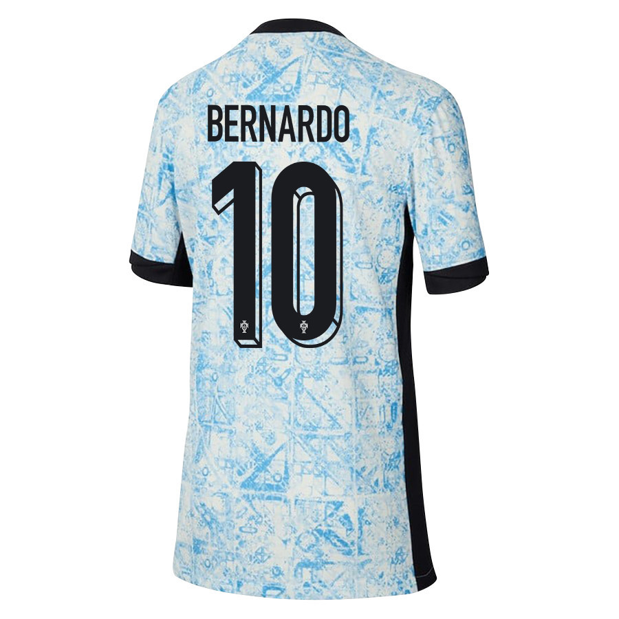 Bernardo Silva 10 Portugal National Team 2024/25 Away YOUTH Jersey - Cream/Blue