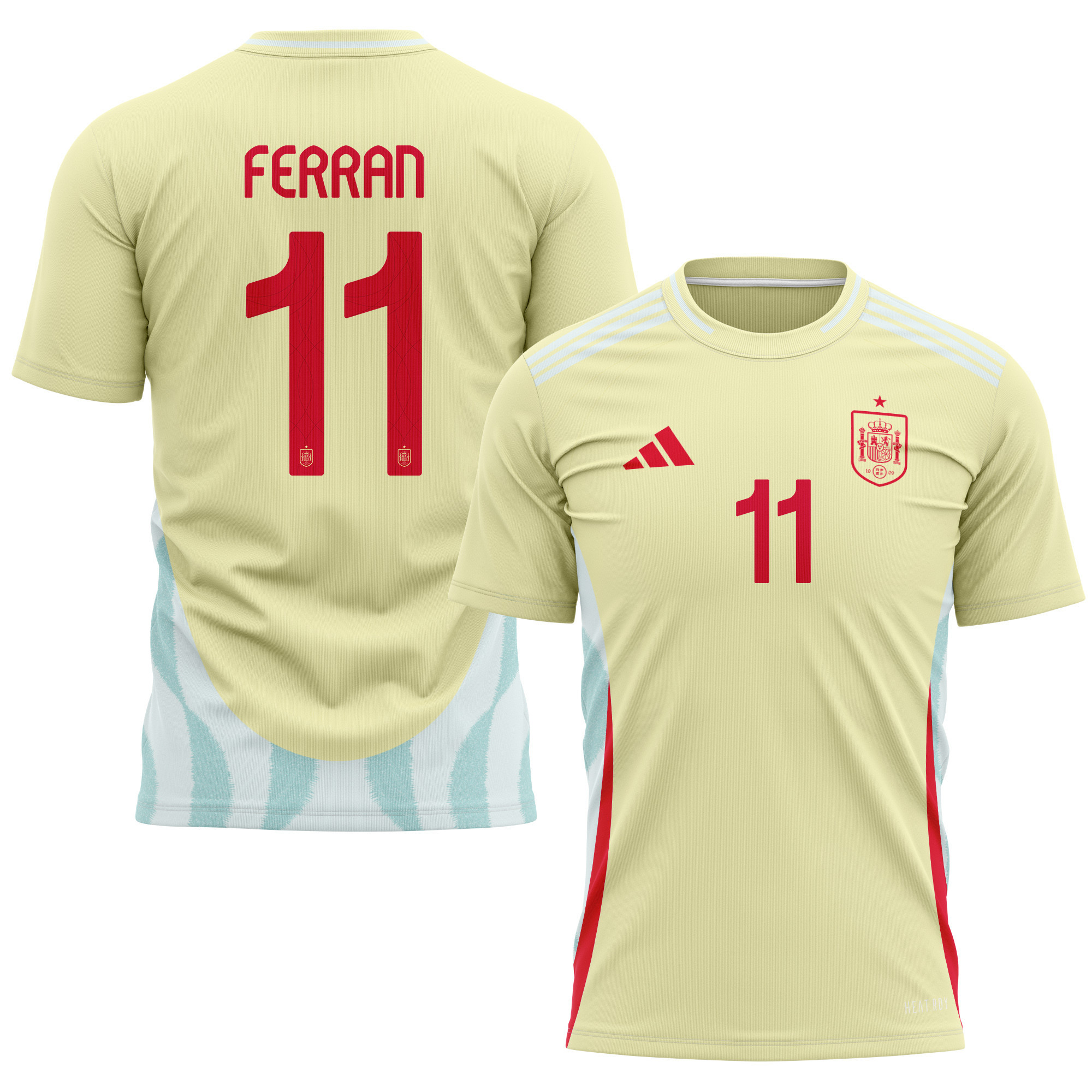 Ferran Torres 11 Spain National Team 2024 Away Kits AOP T-shirt - Yellow