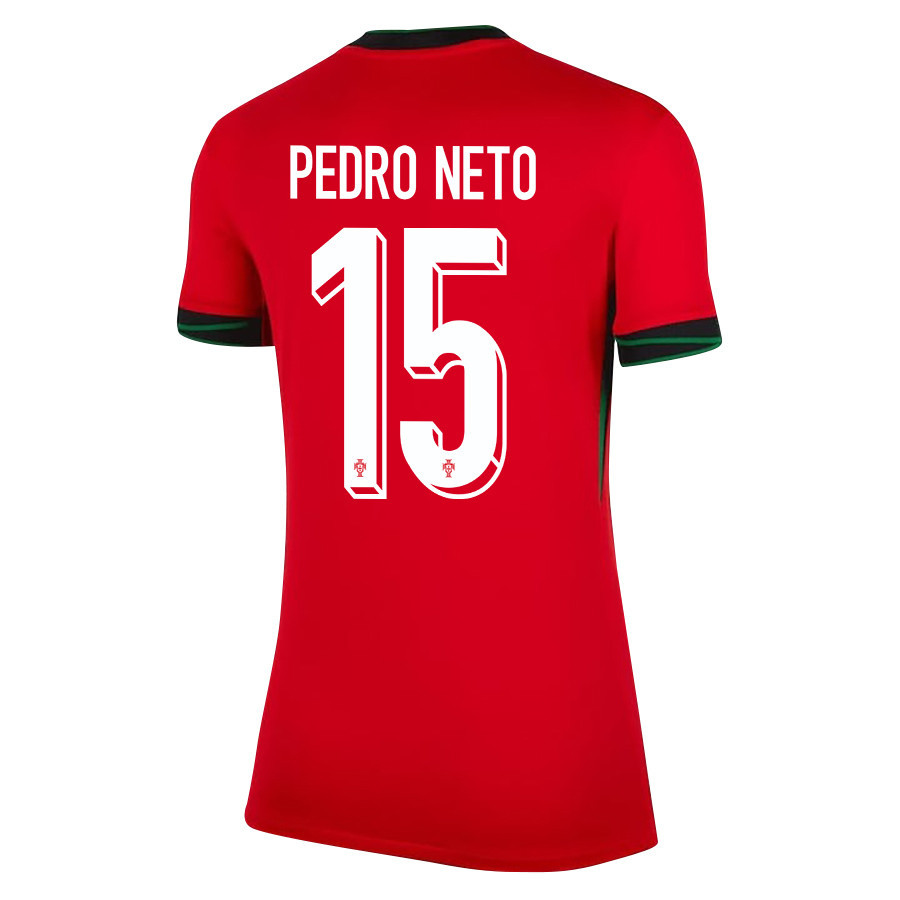 Pedro Neto 15 Portugal National Team 2024/25 Home WOMEN Jersey - Red