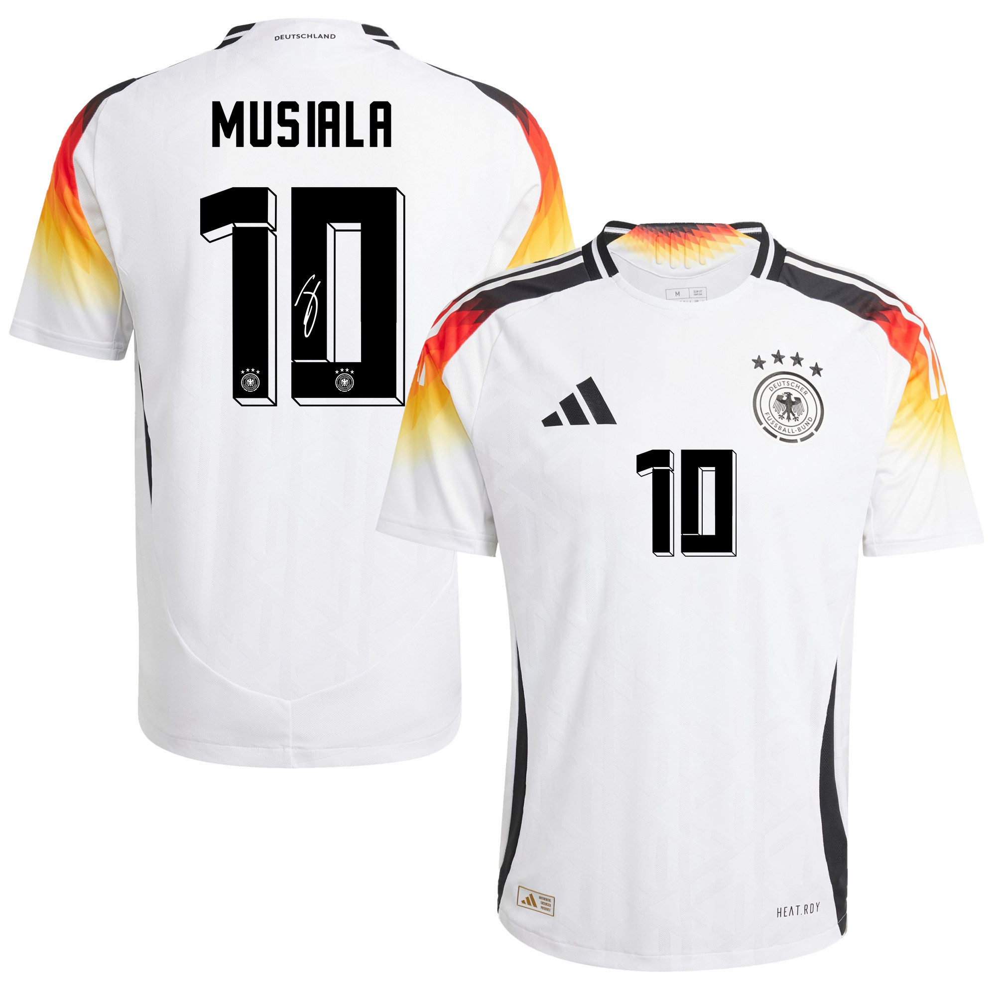 Jamal Musiala 10 Signed Germany National Team 2024/25 Home Jersey Autographed - Men
