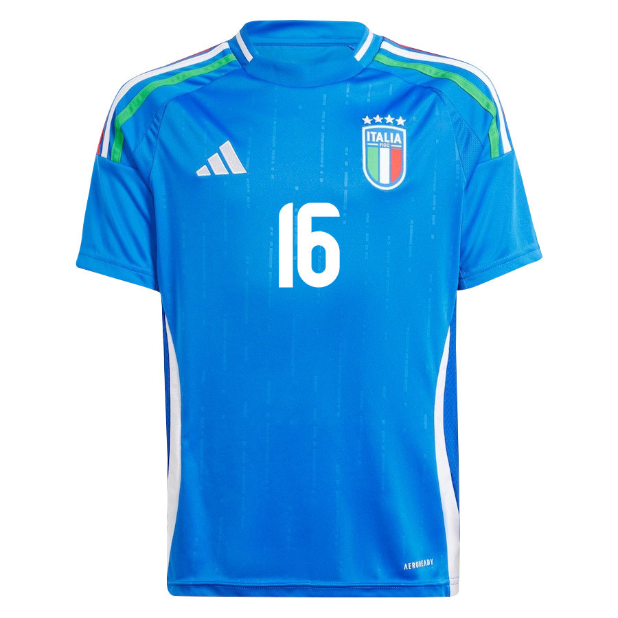 Bryan Cristante 16 Italy National Team 2024/25 Home YOUTH Jersey - Blue