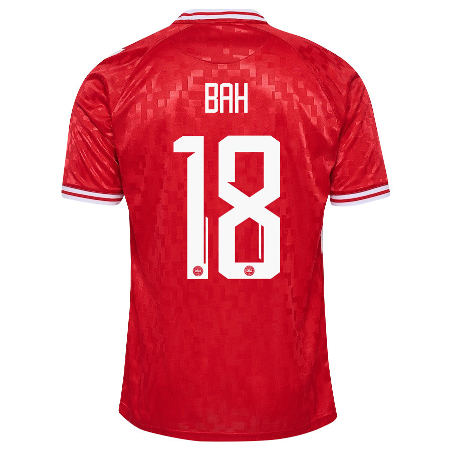 Alexander Bah 18 Denmark National Team 2024/25 Home Men Jersey - Red