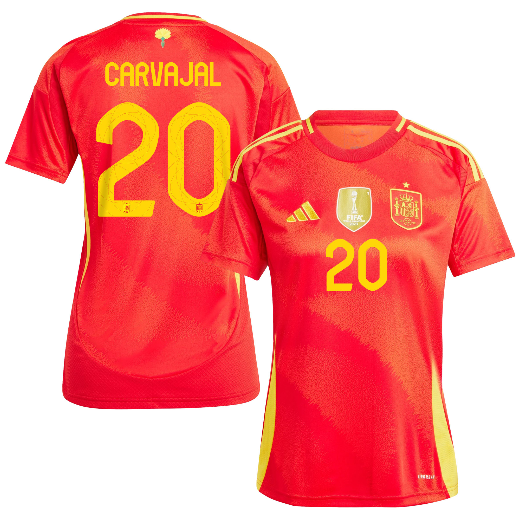 Dani Carvajal 20 Spain National Team 2024 Home WOMEN Jersey - Red