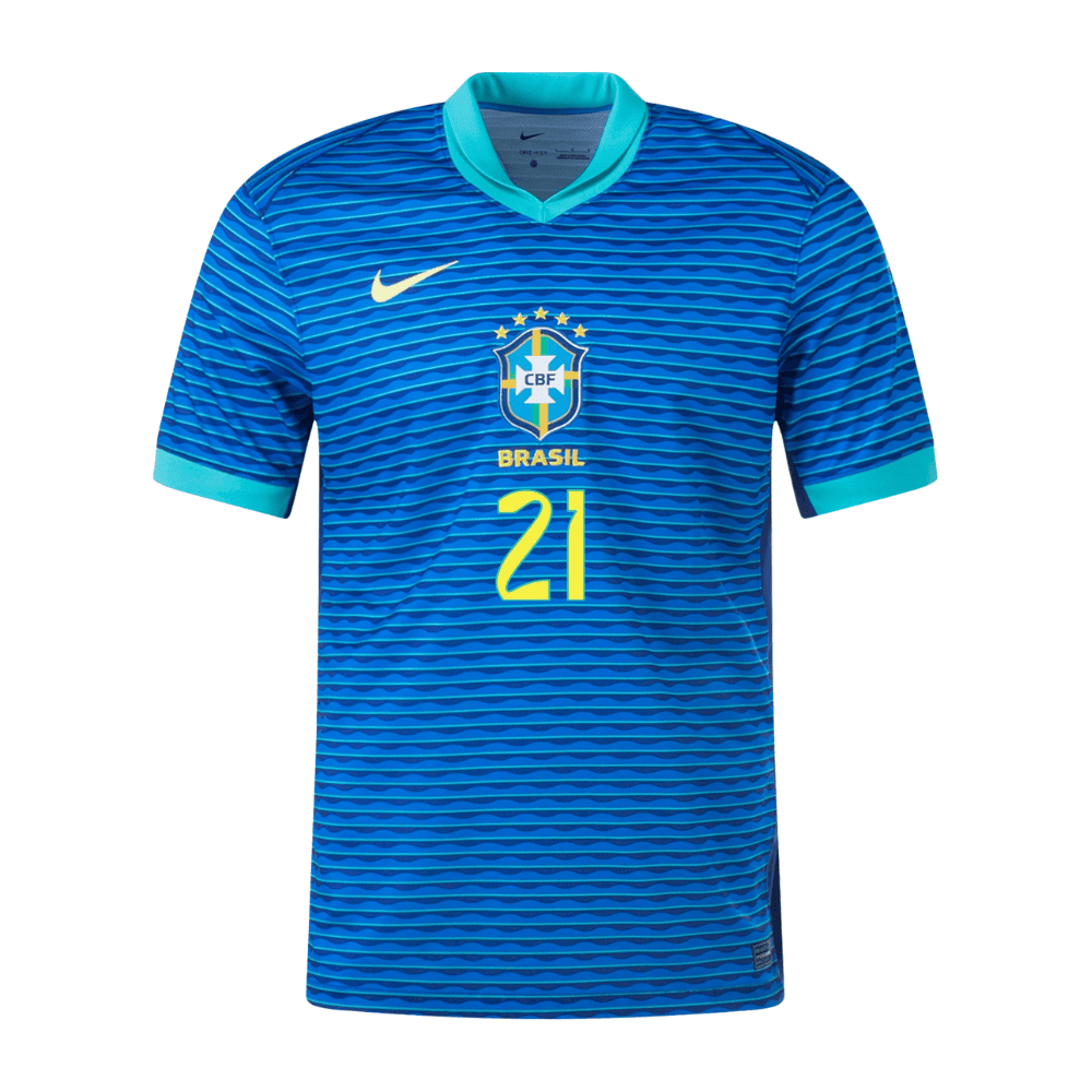 Endrick 21 Brazil National Team 2024 Away Stadium Men Jersey - Blue