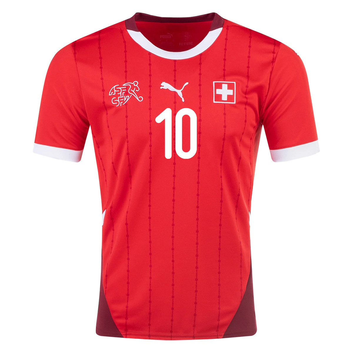 Granit Xhaka 10 Switzerland National Team 2024/25 Home Men Jersey - Red