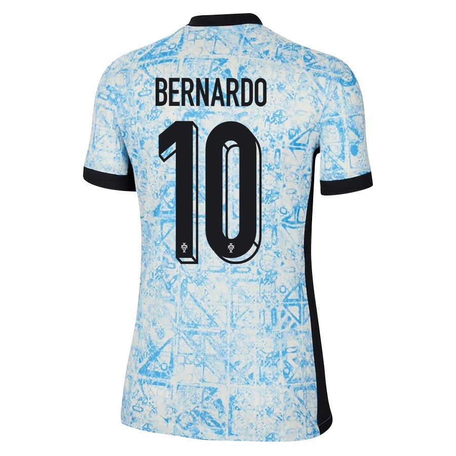 Bernardo Silva 10 Portugal National Team 2024/25 Away WOMEN Jersey - Cream/Blue