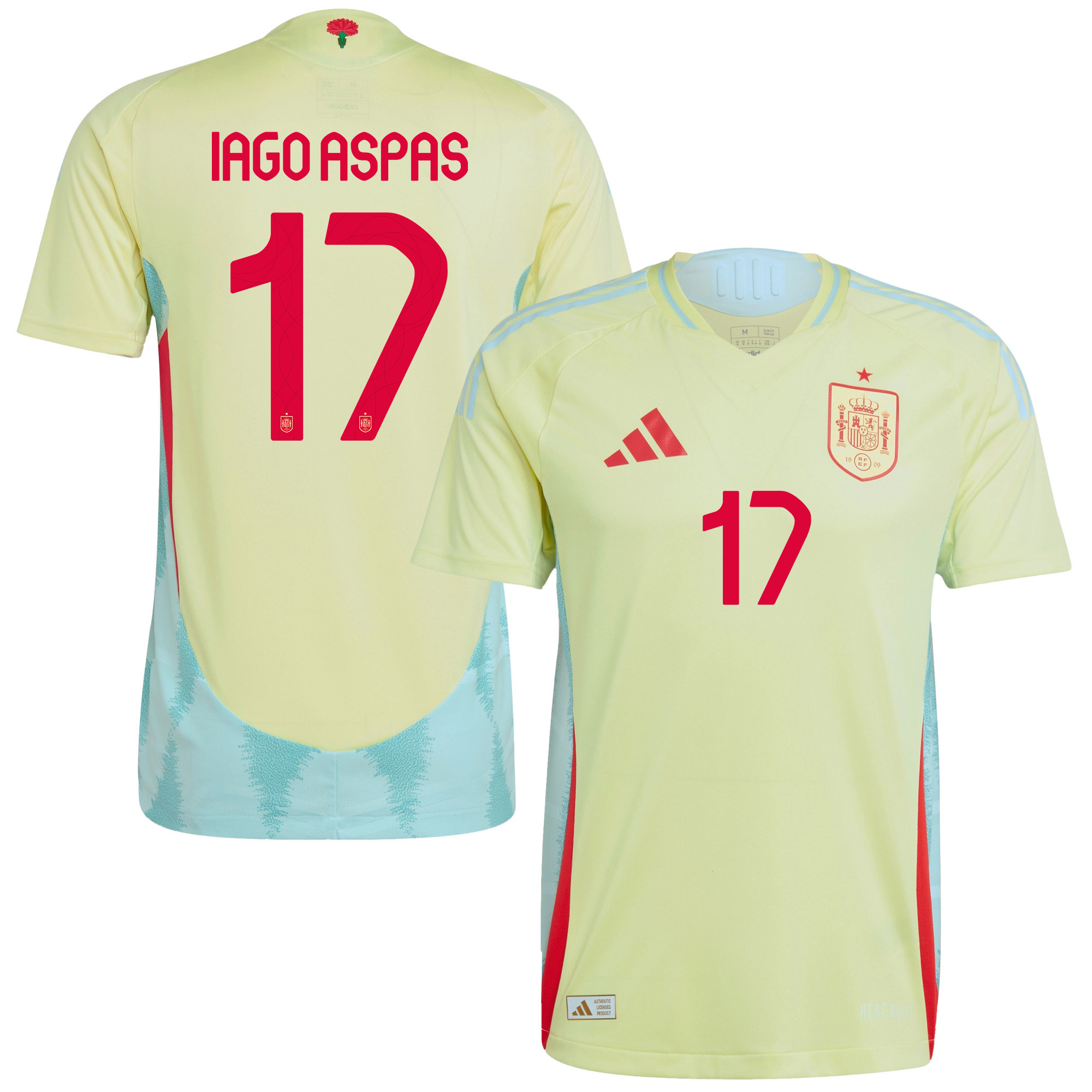Iago Aspas 17 Spain National Team 2024 Away Men Jersey - Yellow