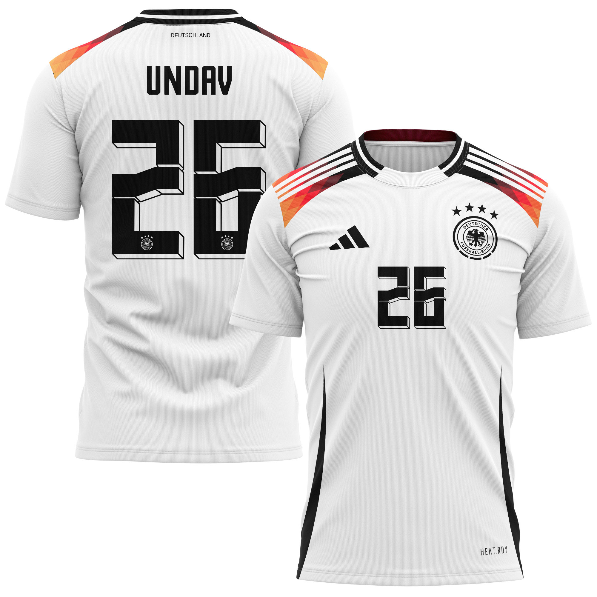 Deniz Undav 26 Germany National Team 2024 Home Kits AOP T-shirt - White
