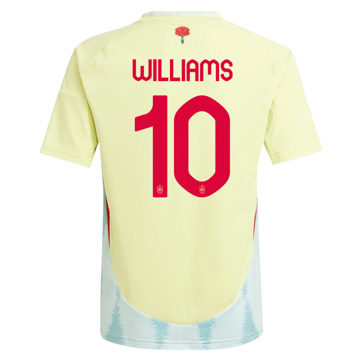 Nico Williams 10 Spain National Team 2024 Away YOUTH Jersey - Yellow