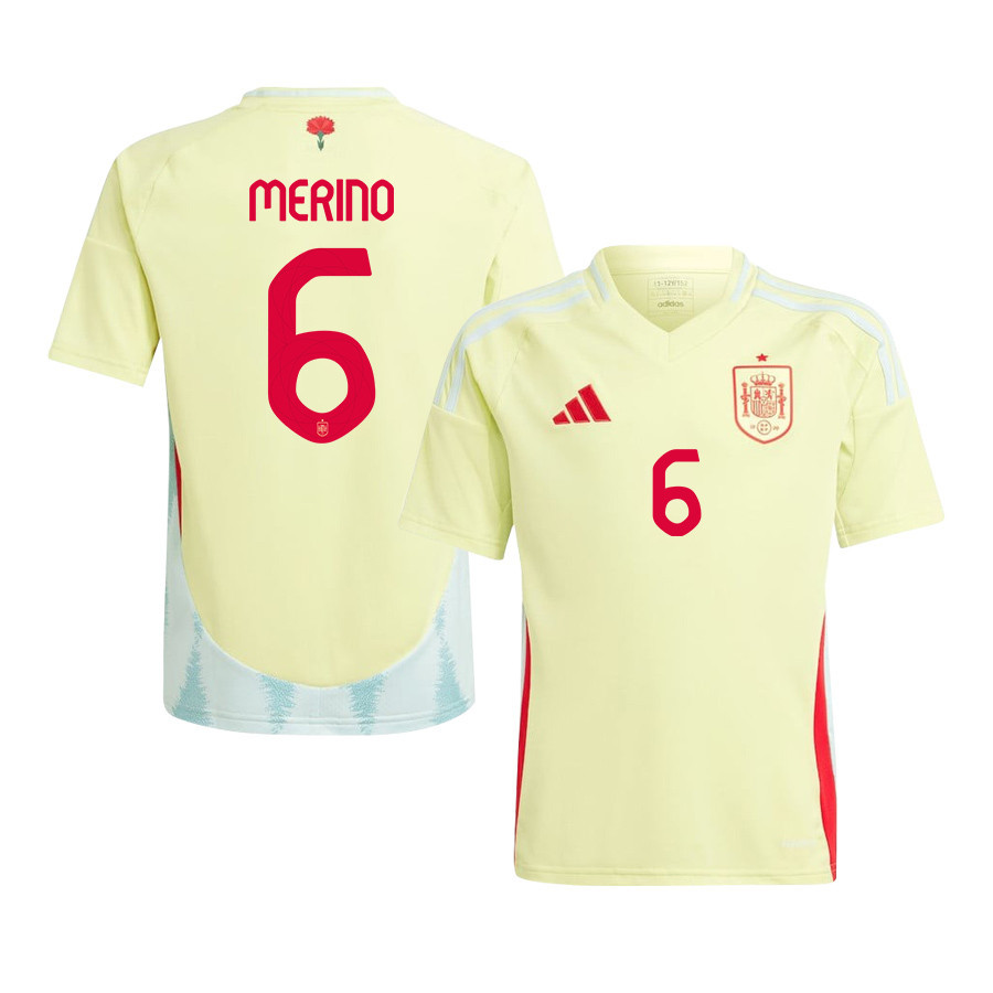 Mikel Merino 6 Spain National Team 2024 Away YOUTH Jersey - Yellow