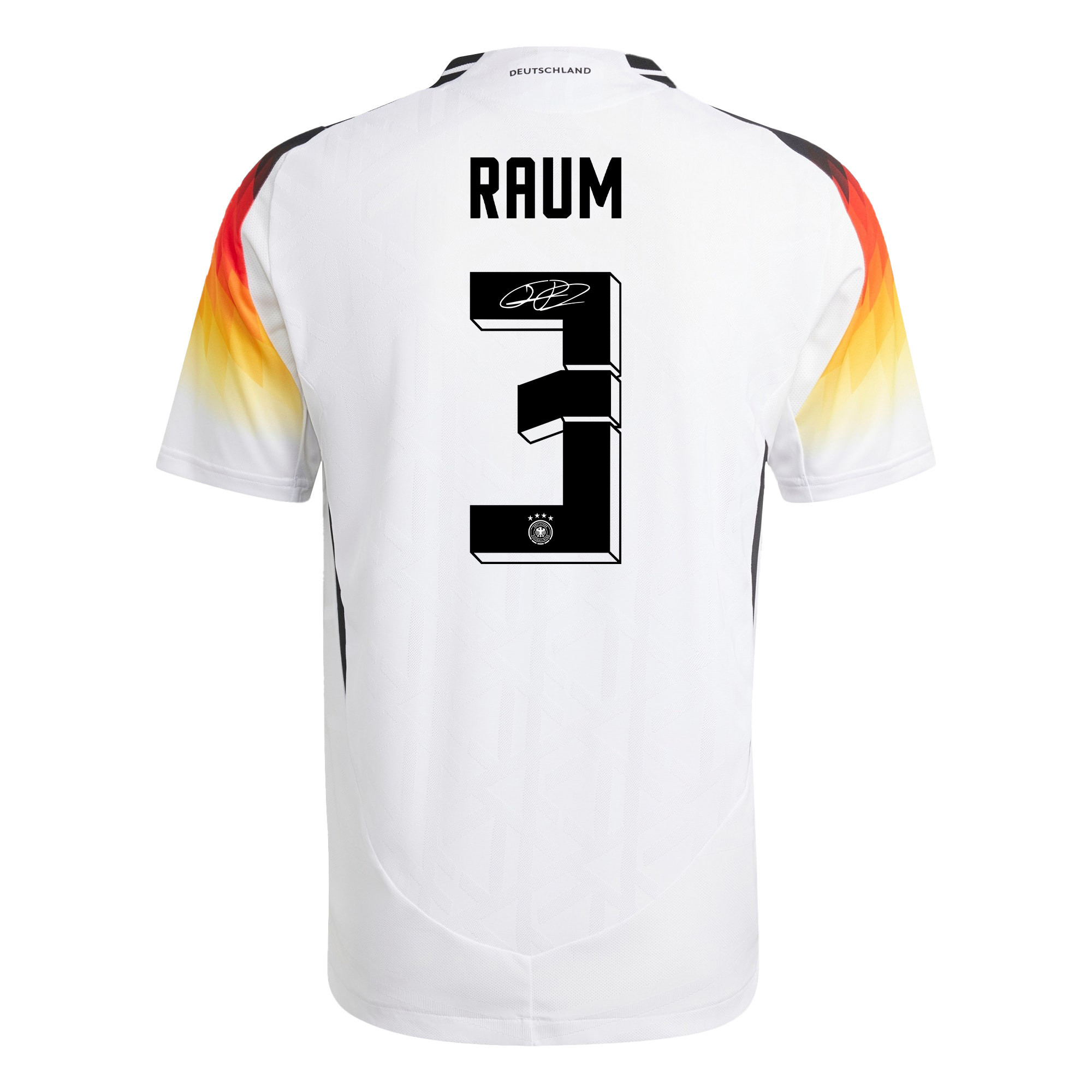 David Raum 3 Signed Germany National Team 2024/25 Home Jersey Autographed - Men