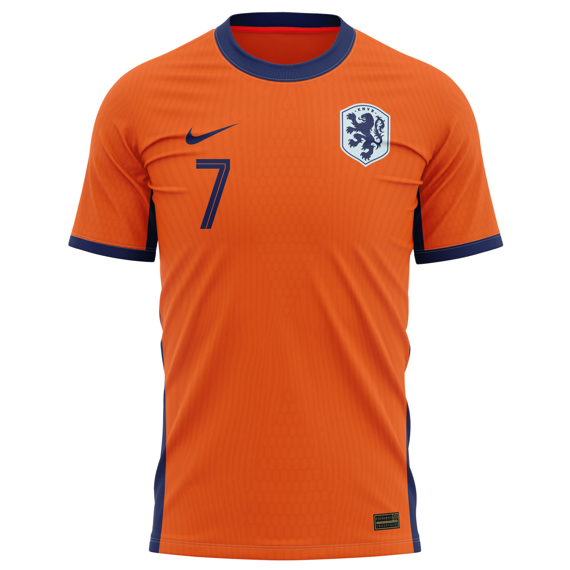 Steven Bergwijn 7 Netherlands National Team 2024 Home Kits AOP T-shirt - Orange