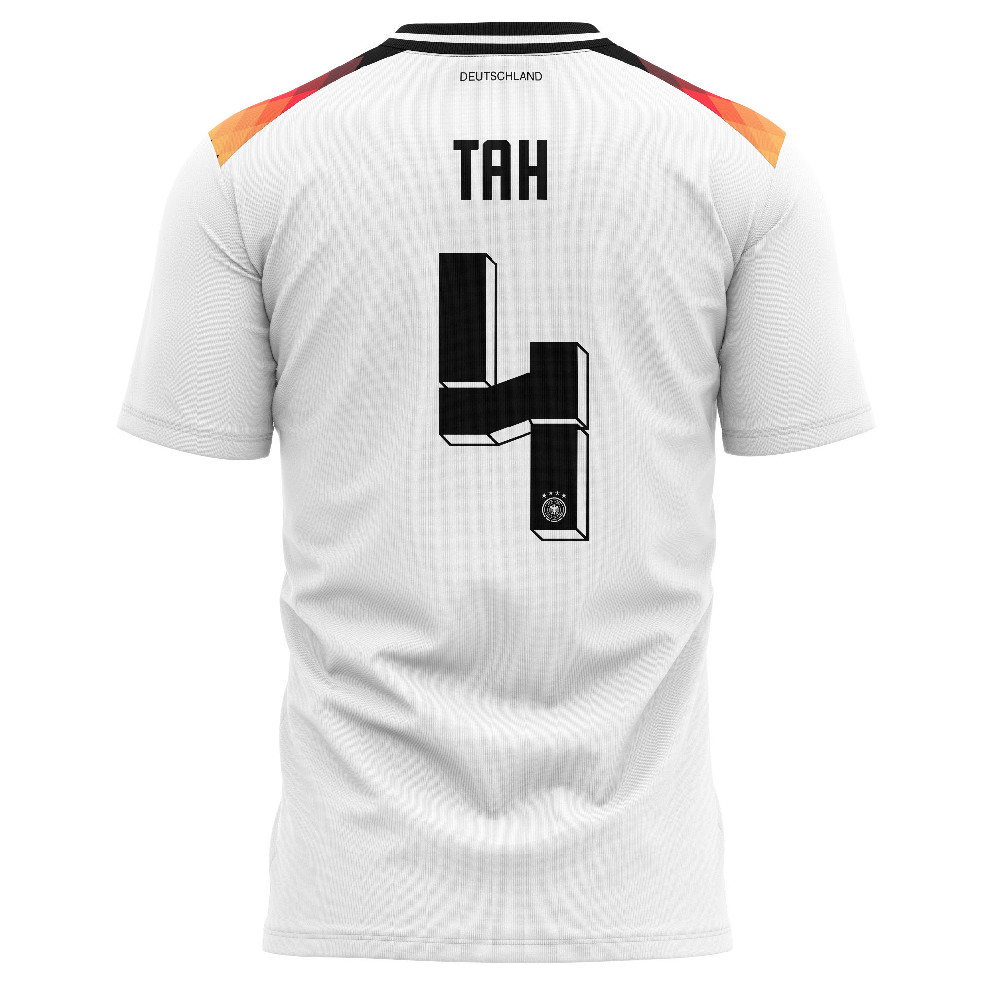 Jonathan Tah 4 Germany National Team 2024 Home Kits AOP T-shirt - White