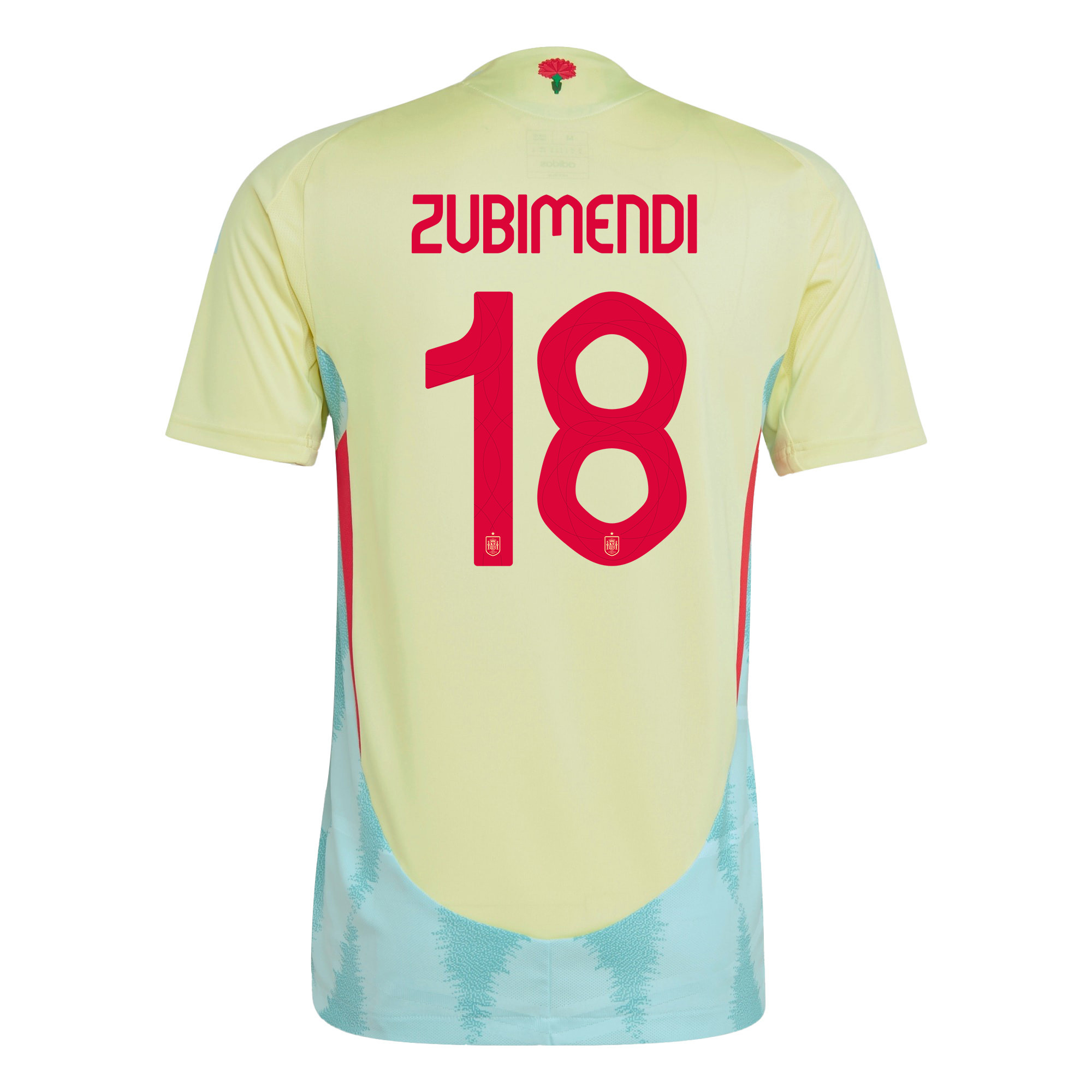 Martin Zubimendi 18 Spain National Team 2024 Away Men Jersey - Yellow