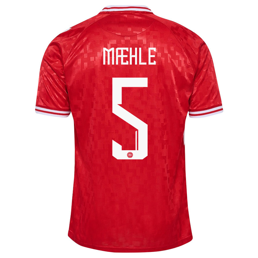 Joakim Mæhle 5 Denmark National Team 2024/25 Home Men Jersey - Red