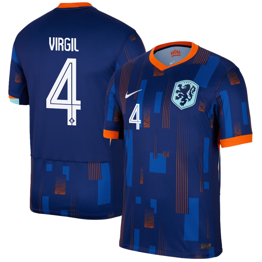 Virgil van Dijk 4 Netherlands National Team 2024/25 Away Men Jersey - Navy